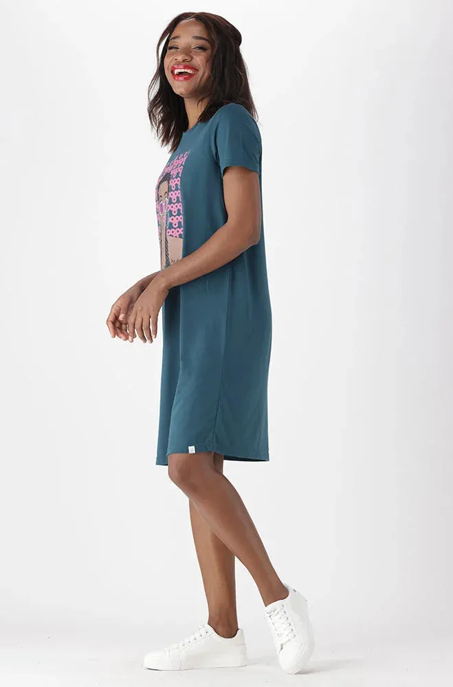 Koko T Shirt Dress _ 150321 _ Teal sold by Dunns product image thumbnail 5