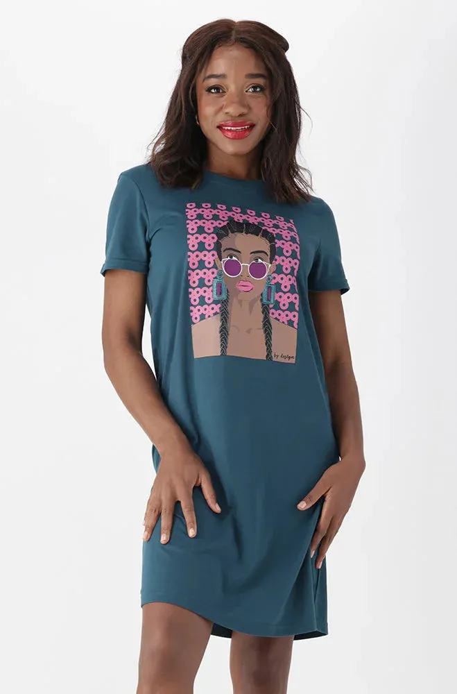 Koko T Shirt Dress _ 150321 _ Teal sold by Dunns