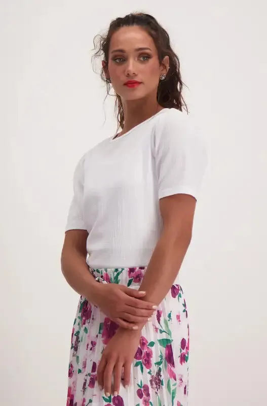 Annette Textured Puff Sleeve Top _ 140300 _ White sold by Dunns product image thumbnail 2