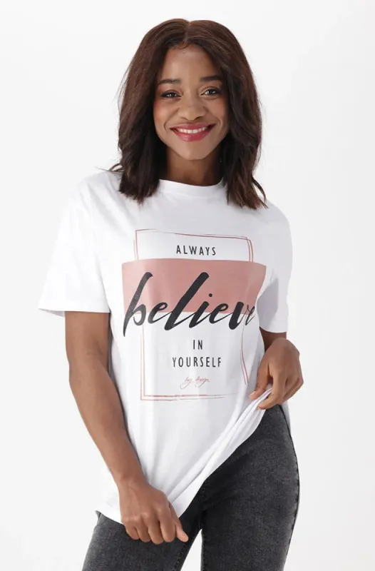 Jade Graphic Print Boyfriend Tee _ 150906 _ White sold by Dunns