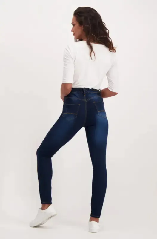 Lara High Rise Rip And Repair Skinny _ 138388 _ Dark Wash sold by Dunns
