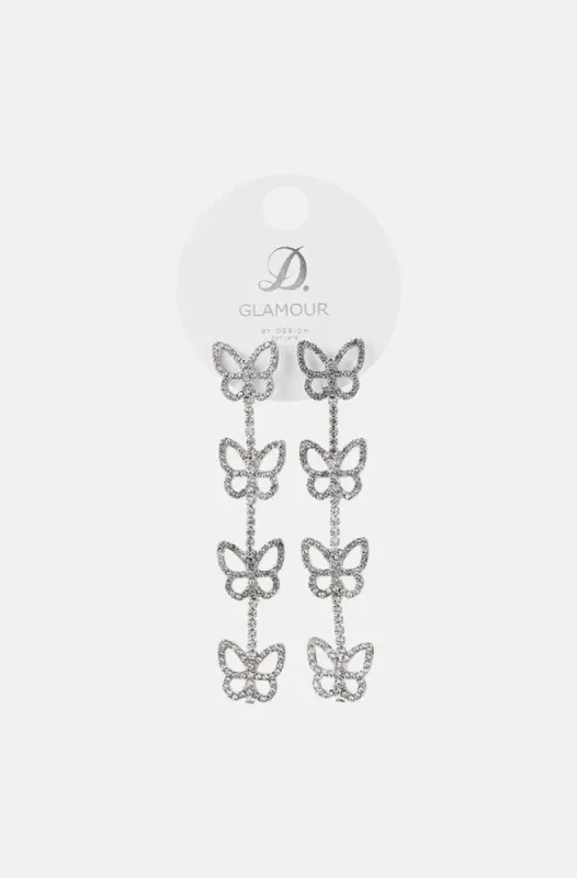Stacy Butterfly Glam Earrings _ 149610 _ Silver sold by Dunns