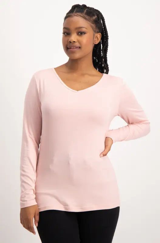 Vayla V Neck Tee _ 136523 _ Pink sold by Dunns