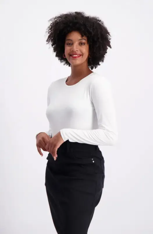 Cleo Crew Neck Tee _ 127507 _ White sold by Dunns