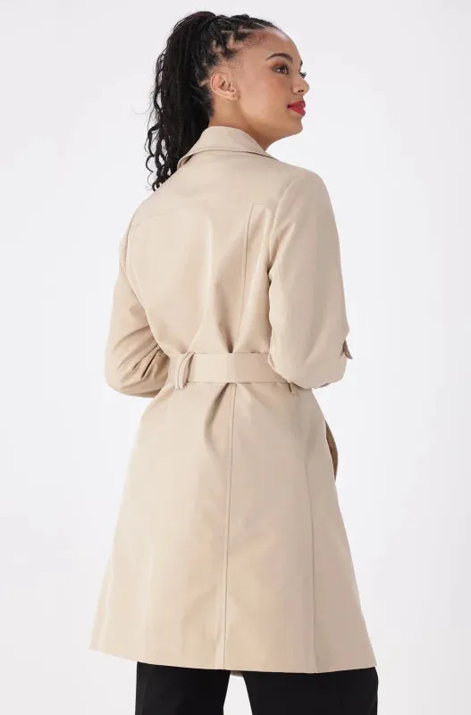 Eloise Trench Coat _ 144935 _ Stone sold by Dunns product image thumbnail 3