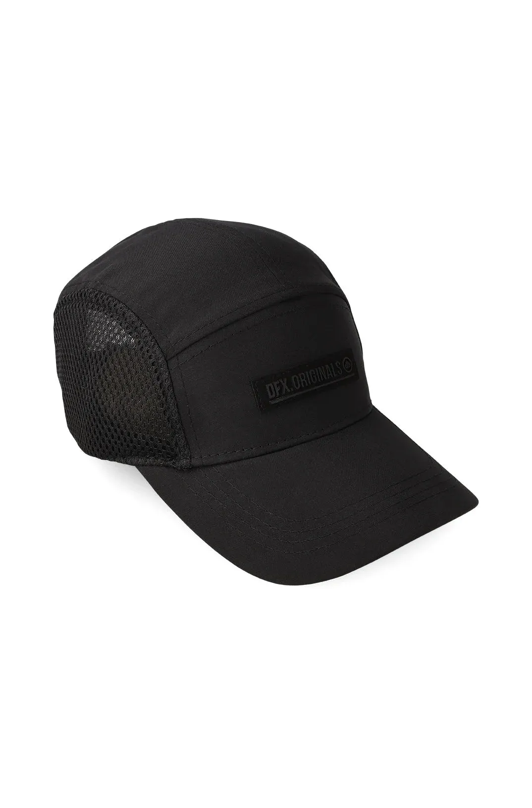 Jake 5 Panel Curve Peak Cap _ 141000 _ Black sold by Dunns
