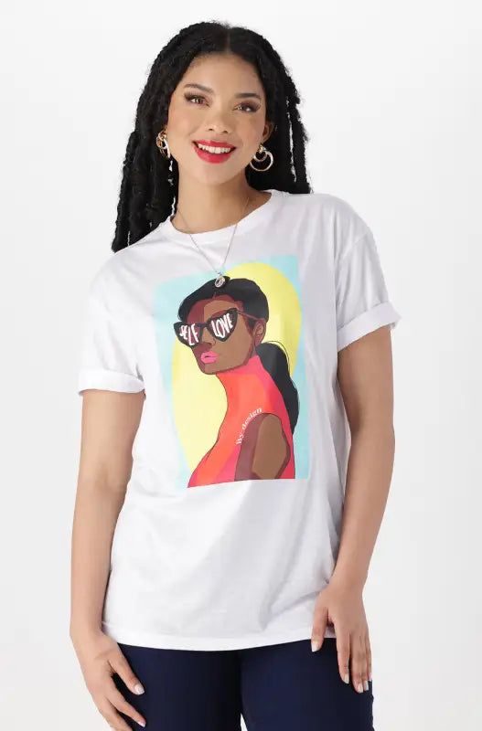 Jade Graphic Print Boyfriend Tee _ 142348 _ White sold by Dunns