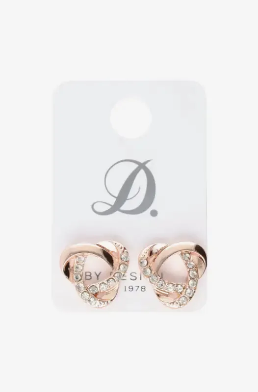 Emily Stwisted Stud Single Earrings _ 148182 _ Rose Gold sold by Dunns