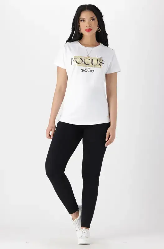 Jenna Button Tee _ 143985 _ White sold by Dunns product image thumbnail 4