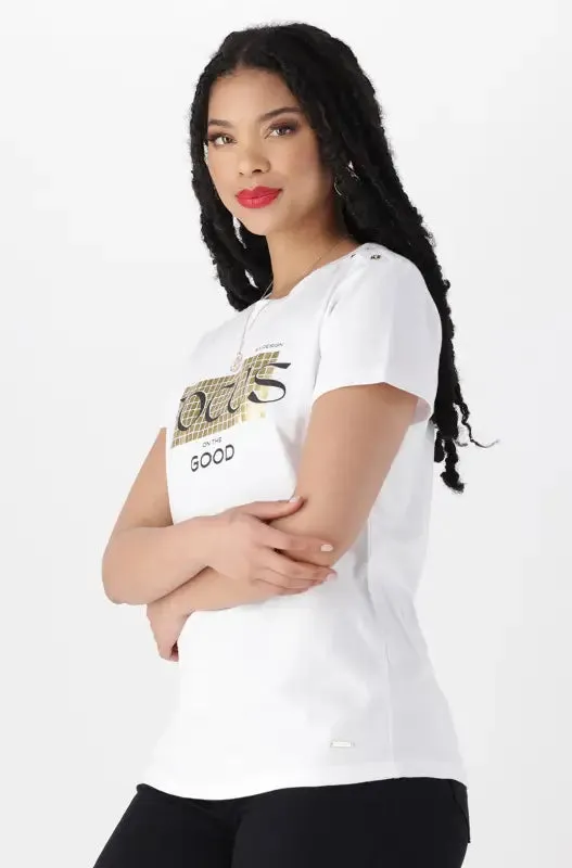 Jenna Button Tee _ 143985 _ White sold by Dunns product image thumbnail 2