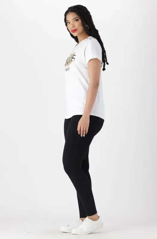 Jenna Button Tee _ 143985 _ White sold by Dunns product image thumbnail 5