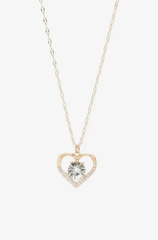 Maggie Heart Pendant Necklace _ 147897 _ Gold sold by Dunns
