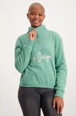 Sam Quarter Zip Fleece Top _ 135550 _ Sage sold by Dunns