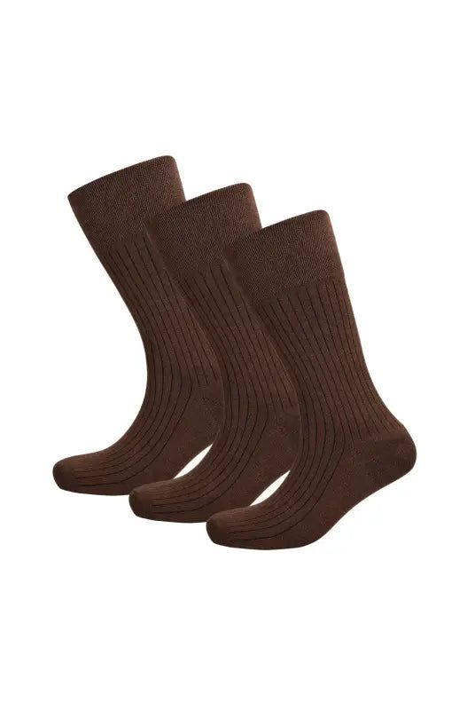 Zain Socks - 3 Pack _ 139740 _ Chocolate sold by Dunns