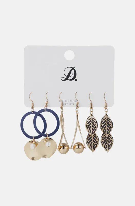 Anelisa 3 Pack Earrings _ 149764 _ Gold sold by Dunns