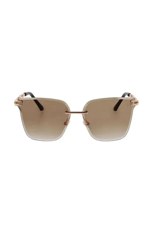 Devina Metal Temple Sunglasses _ 149051 _ Brown sold by Dunns