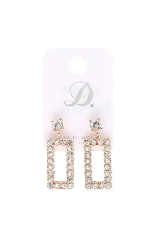 Jenna Diamante Single Earings _ 141918 _ Rose Gold sold by Dunns