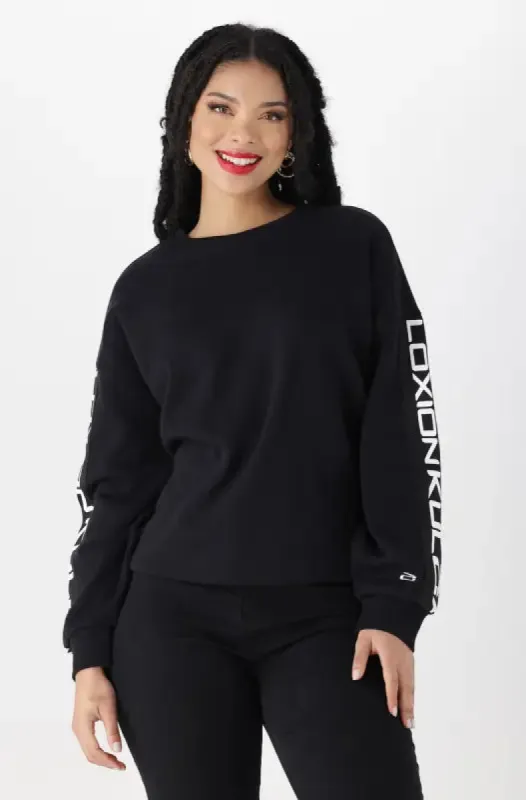 Loxion Fleece Crewneck Top _ 141070 _ Black sold by Dunns
