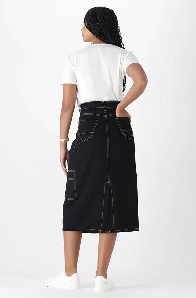 Rae Utility Denim Skirt _ 149155 _ Black sold by Dunns product image thumbnail 5