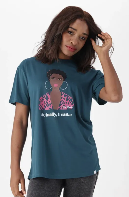 Jade Graphic Print Boyfriend Tee _ 150856 _ Teal sold by Dunns