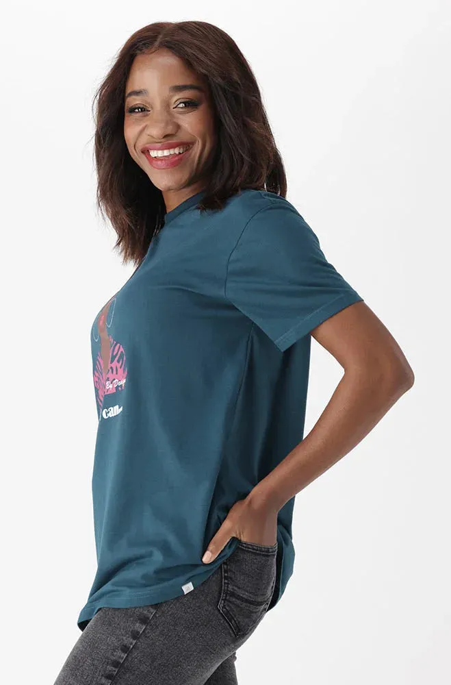 Jade Graphic Print Boyfriend Tee _ 150856 _ Teal sold by Dunns product image thumbnail 2
