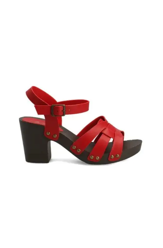 Kerina Wood Look Sandal _ 144109 _ Red sold by Dunns