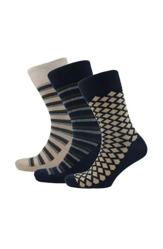 Nyles Socks - 3 Pack _ 142719 _ Brown sold by Dunns