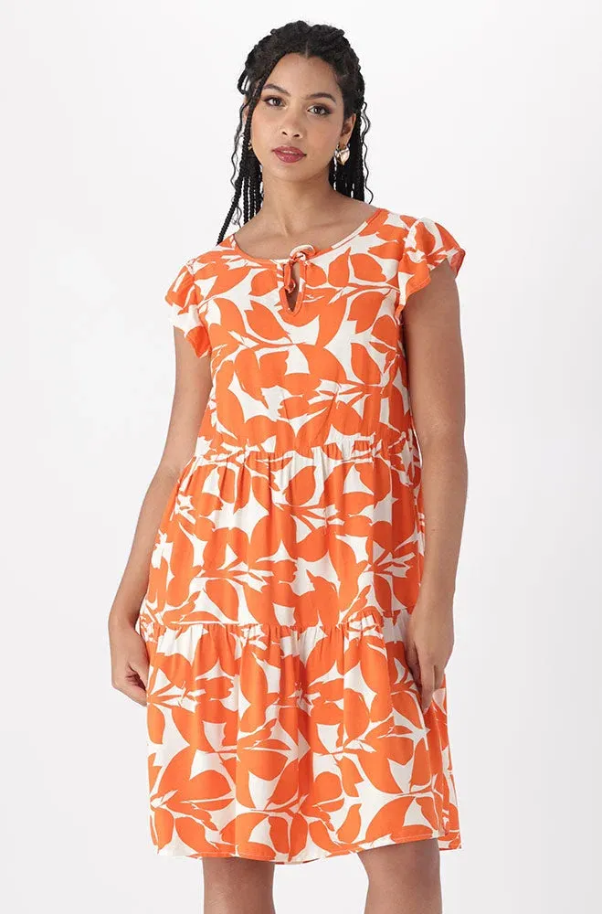 Kiara Tiered Dress _ 151173 _ Orange sold by Dunns