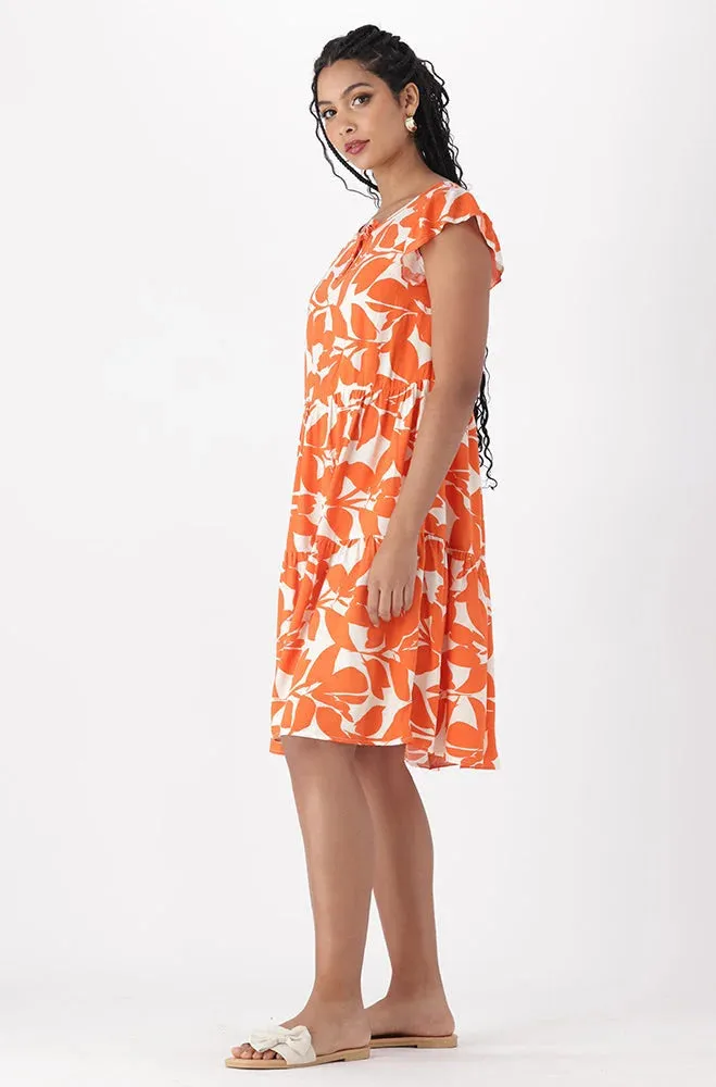 Kiara Tiered Dress _ 151173 _ Orange sold by Dunns product image thumbnail 5