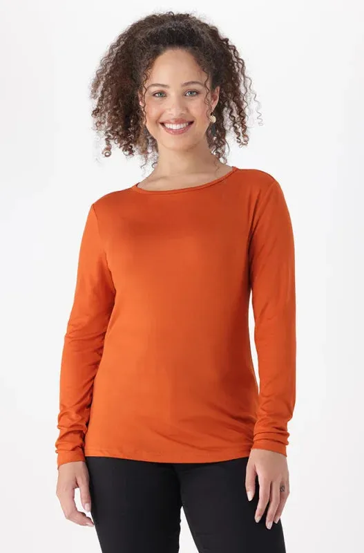 Cleo Crew Neck Tee _ 149079 _ Orange sold by Dunns