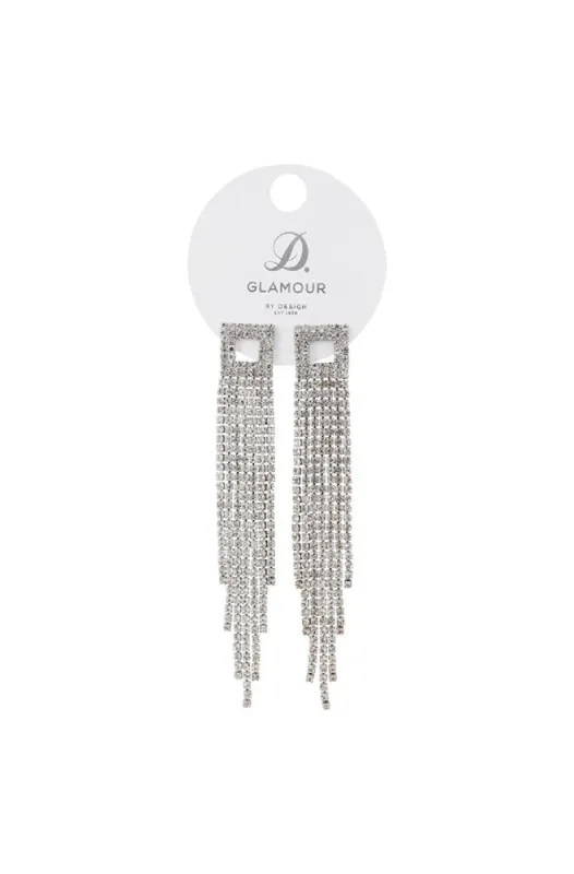 Erika Diamante Drop Earrings _ 144369 _ Silver sold by Dunns