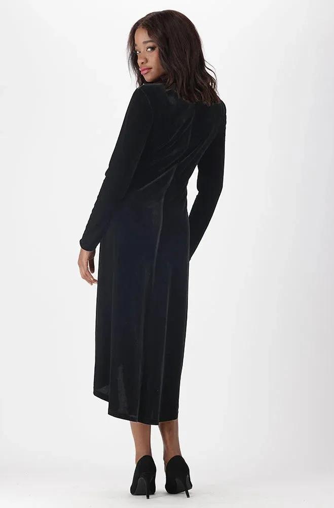 Aria Ruched Velour Dress _ 149933 _ Black sold by Dunns product image thumbnail 4