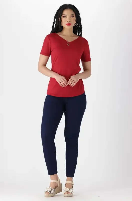 Grace V Neck Tee _ 141318 _ Red sold by Dunns product image thumbnail 4