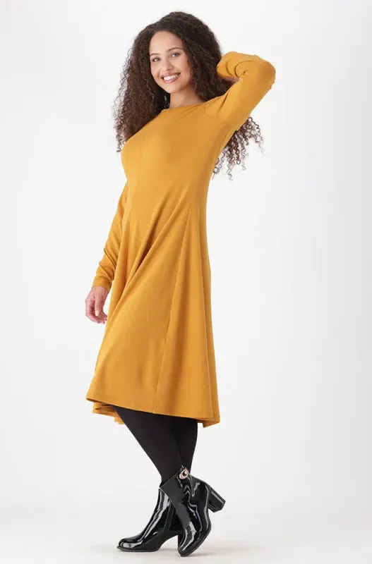 Gia Fit And Flare Crew Neck Dress _ 148634 _ Ocre sold by Dunns product image thumbnail 5