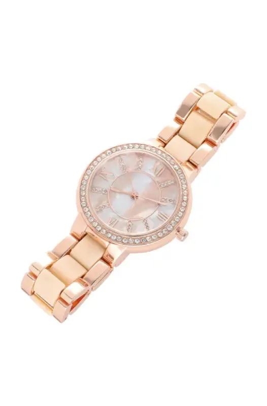 Cheryll Contrast Chain Watch _ 139313 _ Rose Gold sold by Dunns