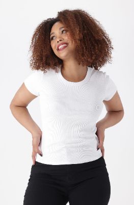 Bella Baby Rib  Tee _ 149147 _ White sold by Dunns