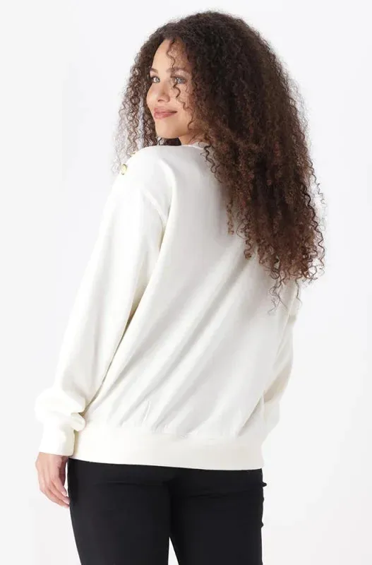 Alexis Fleece Crew Neck Top _ 145476 _ Milk sold by Dunns product image thumbnail 2