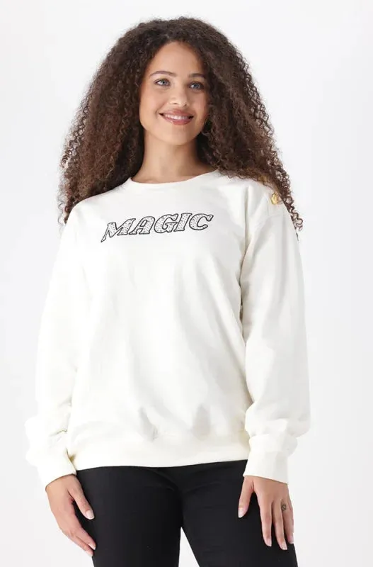 Alexis Fleece Crew Neck Top _ 145476 _ Milk sold by Dunns