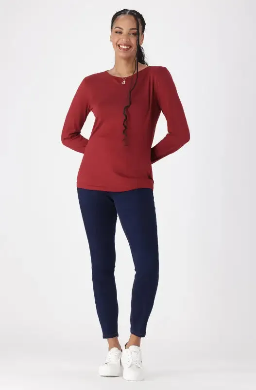 Cleo Crew Neck Tee _ 148943 _ Burgundy sold by Dunns product image thumbnail 4