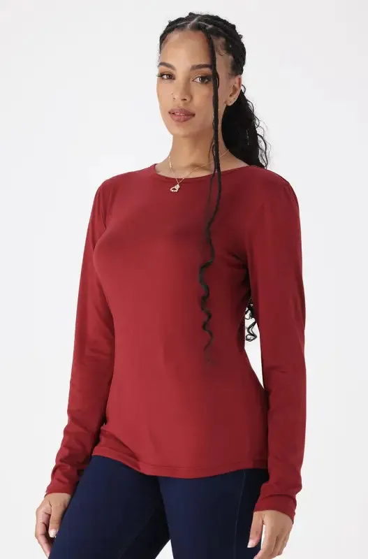 Cleo Crew Neck Tee _ 148943 _ Burgundy sold by Dunns product image thumbnail 2