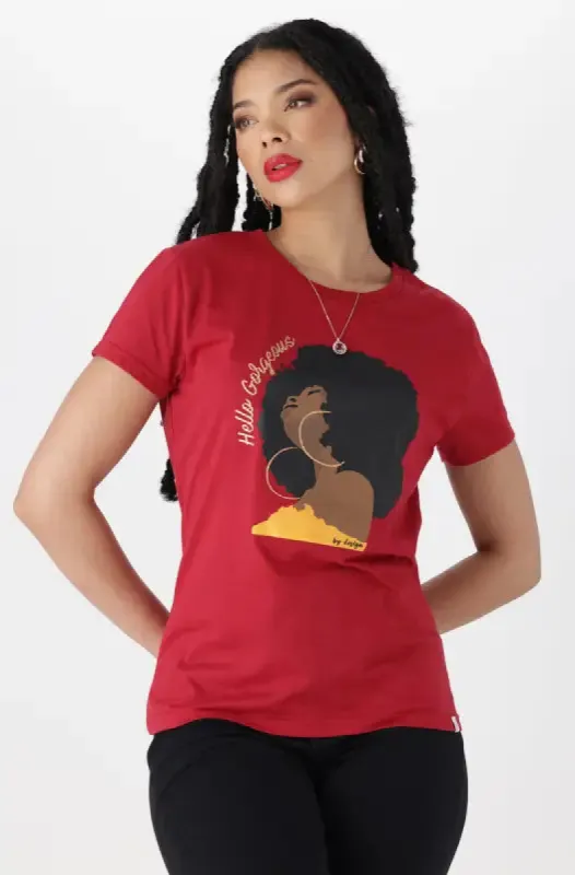 Zola Regular Fitted Graphic Tee Ocre _ 144210 _ Red sold by Dunns
