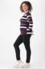 Clero Stripe Tee _ 148076 _ Burgundy sold by Dunns