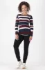 Clero Stripe Tee _ 148076 _ Burgundy sold by Dunns