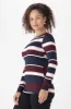 Clero Stripe Tee _ 148076 _ Burgundy sold by Dunns