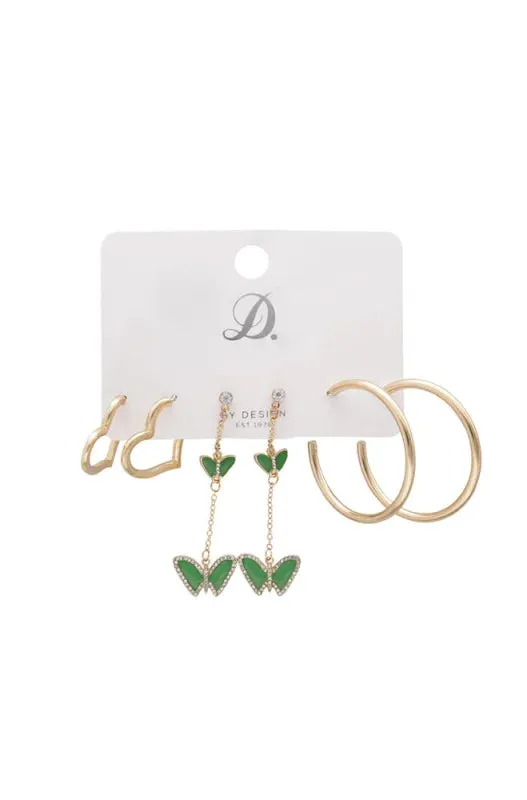 Lisa 3 Pack Earrings _ 148847 _ Gold sold by Dunns