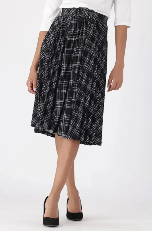 Mia Check Belted Skirt _ 148101 _ Black sold by Dunns