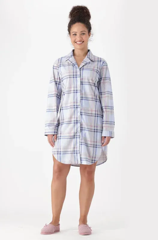 Sadie Flannel Ls Sleep Shirt _ 147139 _ Navy sold by Dunns product image thumbnail 4