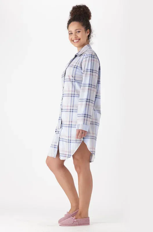 Sadie Flannel Ls Sleep Shirt _ 147139 _ Navy sold by Dunns product image thumbnail 5