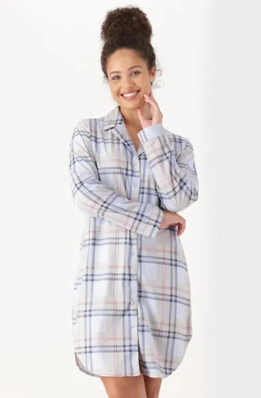 Sadie Flannel Ls Sleep Shirt _ 147139 _ Navy sold by Dunns