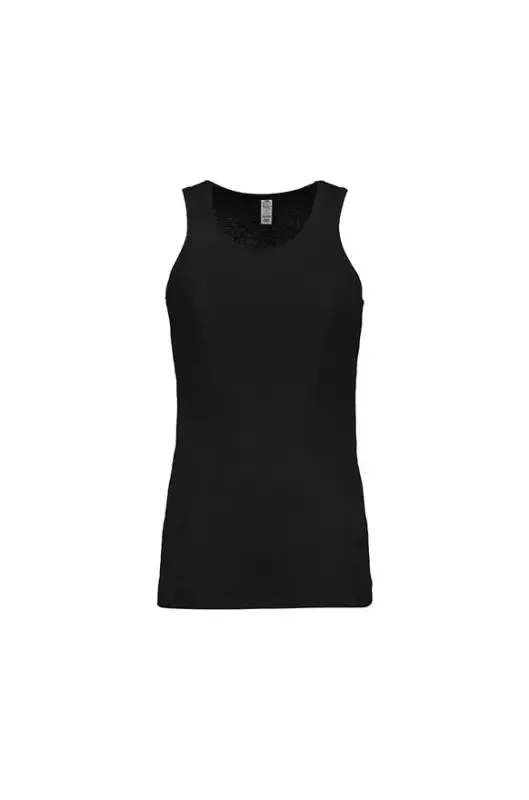 Hayden Single Ribbed Vest _ 110752 _ Black sold by Dunns
